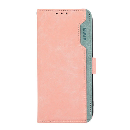 For OPPO A7 Pro Max 5G ABEEL Frosted Magnetic RFID Leather Phone Case(Pink)