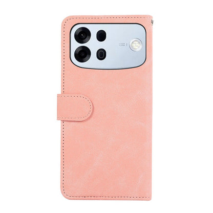 For OPPO A7 Pro Max 5G ABEEL Frosted Magnetic RFID Leather Phone Case(Pink)