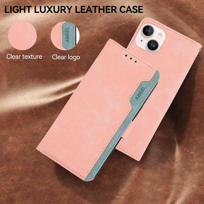For OPPO A7 Pro Max 5G ABEEL Frosted Magnetic RFID Leather Phone Case(Pink)
