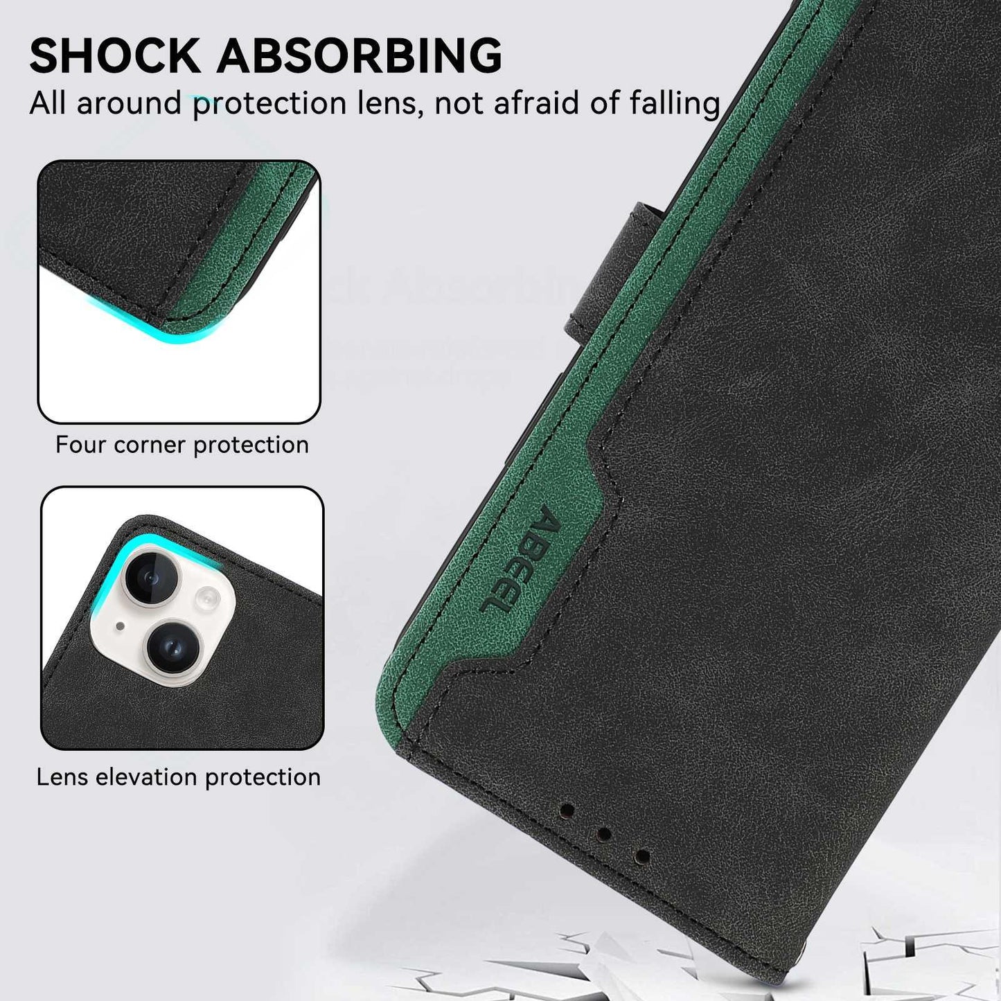 For OPPO A7 Pro Max 5G ABEEL Frosted Magnetic RFID Leather Phone Case(Black)