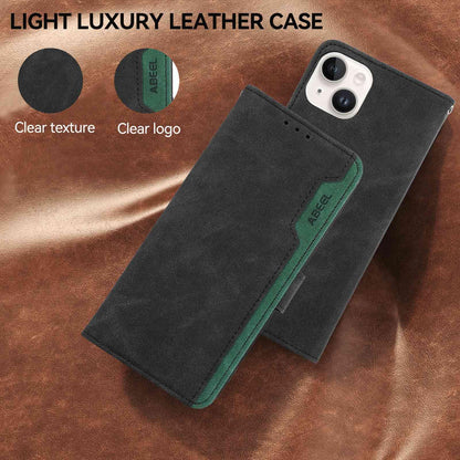 For OPPO A7 Pro Max 5G ABEEL Frosted Magnetic RFID Leather Phone Case(Black)
