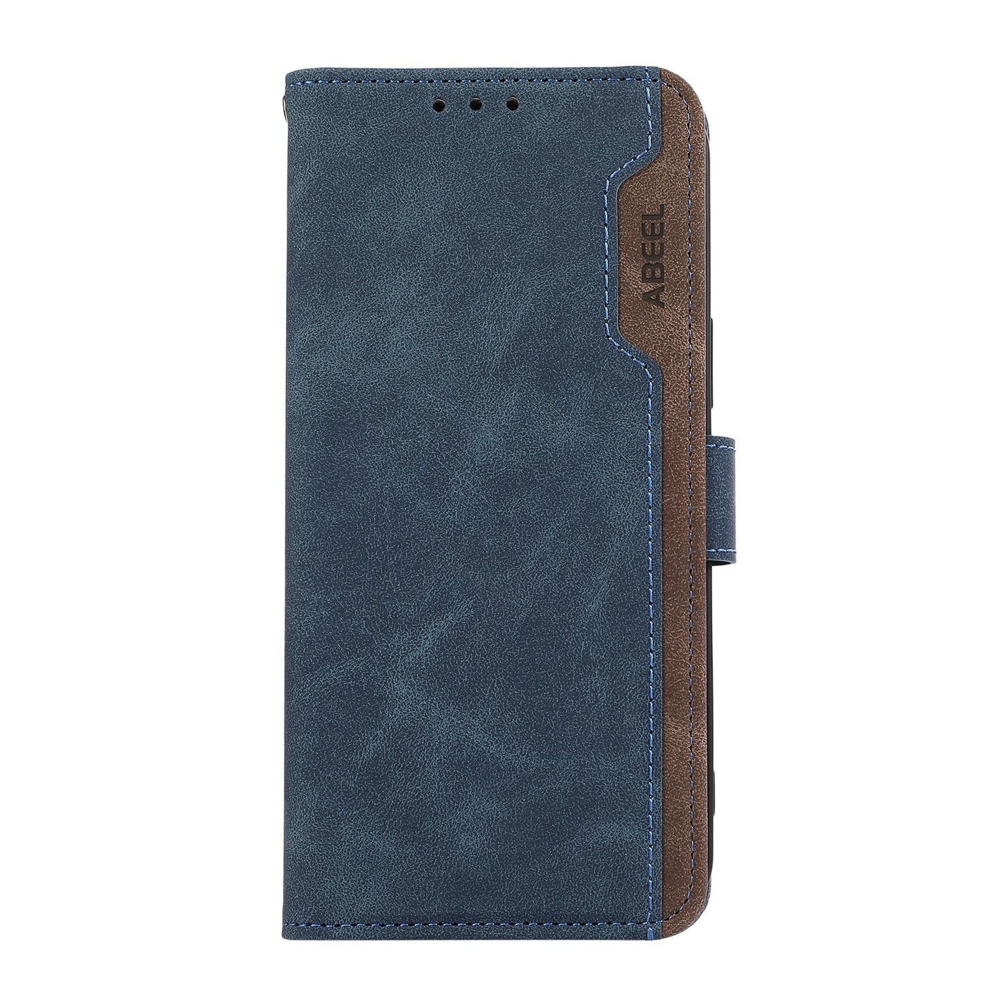 For OPPO A7 Pro Max 5G ABEEL Frosted Magnetic RFID Leather Phone Case(Blue)