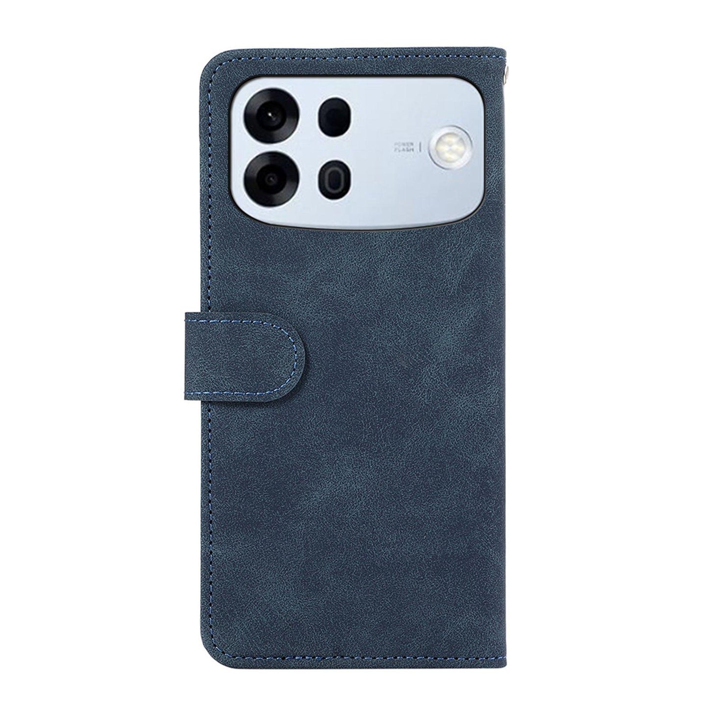 For OPPO A7 Pro Max 5G ABEEL Frosted Magnetic RFID Leather Phone Case(Blue)