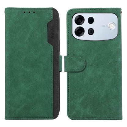 For OPPO A7 Pro Max 5G ABEEL Frosted Magnetic RFID Leather Phone Case(Green)