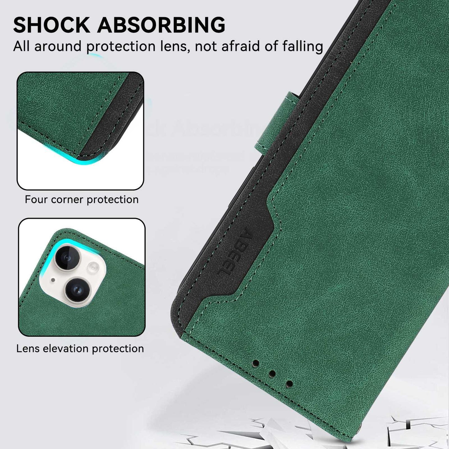 For OPPO A7 Pro Max 5G ABEEL Frosted Magnetic RFID Leather Phone Case(Green)