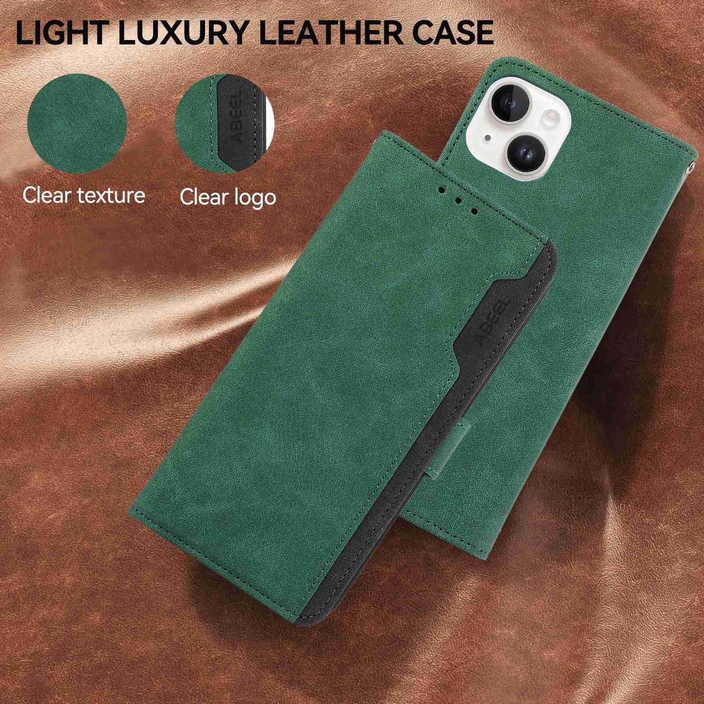 For OPPO A7 Pro Max 5G ABEEL Frosted Magnetic RFID Leather Phone Case(Green)