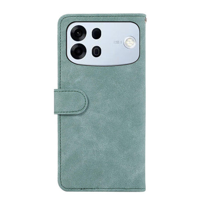 For OPPO A7 Pro Max 5G ABEEL Frosted Magnetic RFID Leather Phone Case(Cyan)
