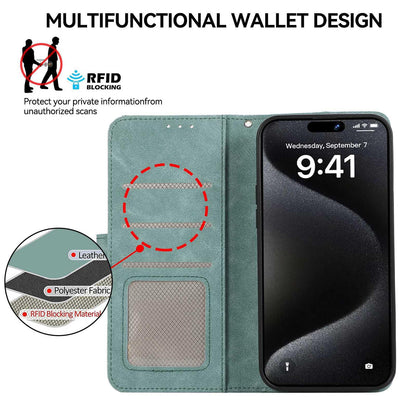 For OPPO A7 Pro Max 5G ABEEL Frosted Magnetic RFID Leather Phone Case(Cyan)