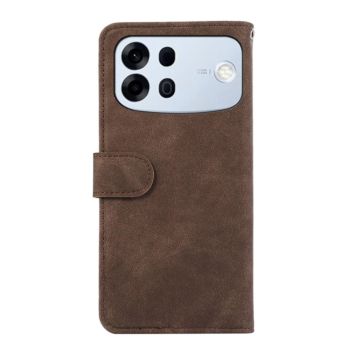 For OPPO A7 Pro Max 5G ABEEL Frosted Magnetic RFID Leather Phone Case(Brown)