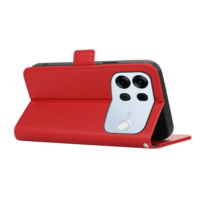 For OPPO A7 Pro Max ABEEL Side-Magnetic Litchi Pattern Leather RFID Phone Case - Red - EDA009524802B
