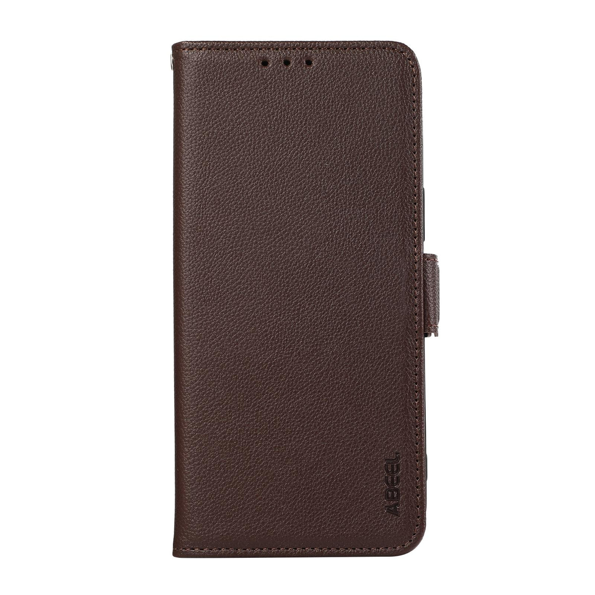 For OPPO A7 Pro Max ABEEL Side-Magnetic Litchi Pattern Leather RFID Phone Case - Brown - EDA009524802C