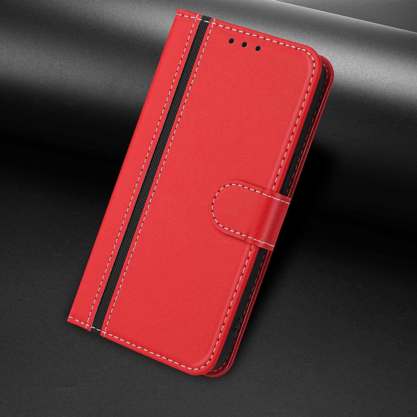 For Redmi K90 Pro Max 5G / Poco F8 Ultra Color Block Card Slots Vegan Leather Phone Case(Red)