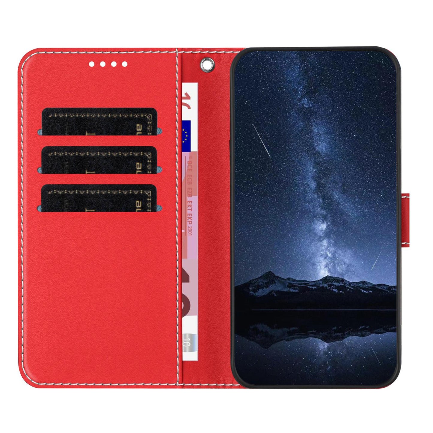 For Redmi K90 Pro Max 5G / Poco F8 Ultra Color Block Card Slots Vegan Leather Phone Case(Red)