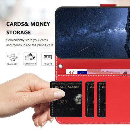 For Redmi K90 Pro Max 5G / Poco F8 Ultra Color Block Card Slots Vegan Leather Phone Case(Red)