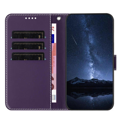 For Redmi K90 Pro Max 5G / Poco F8 Ultra Color Block Card Slots Vegan Leather Phone Case(Purple)