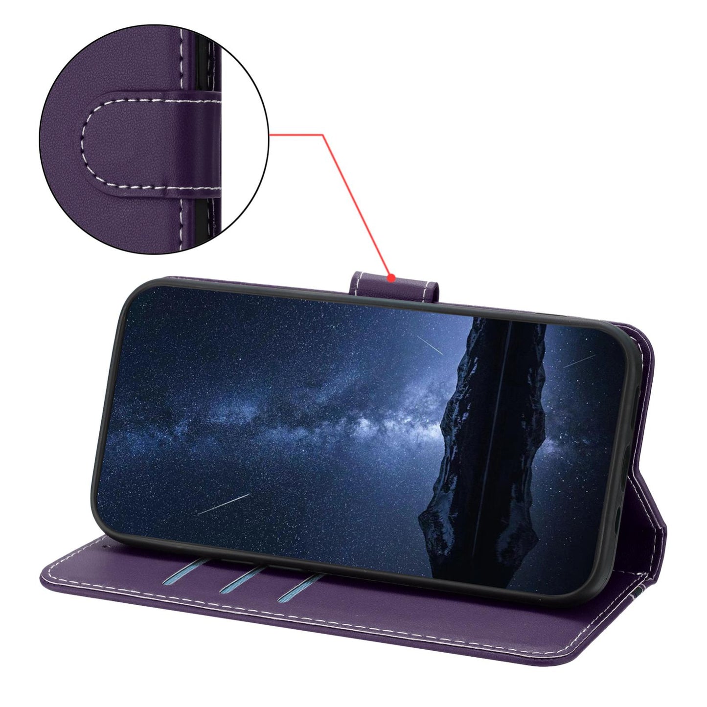 For Redmi K90 Pro Max 5G / Poco F8 Ultra Color Block Card Slots Vegan Leather Phone Case(Purple)