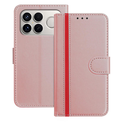 For Redmi K90 Pro Max 5G / Poco F8 Ultra Color Block Card Slots Vegan Leather Phone Case(Rose Gold)