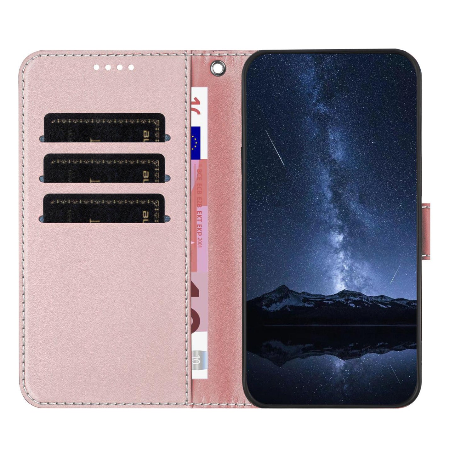 For Redmi K90 Pro Max 5G / Poco F8 Ultra Color Block Card Slots Vegan Leather Phone Case(Rose Gold)