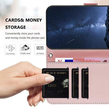 For Redmi K90 Pro Max 5G / Poco F8 Ultra Color Block Card Slots Vegan Leather Phone Case(Rose Gold)