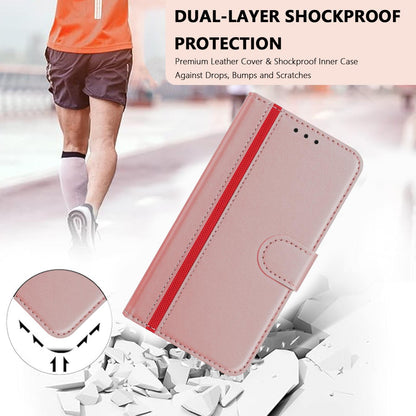 For Redmi K90 Pro Max 5G / Poco F8 Ultra Color Block Card Slots Vegan Leather Phone Case(Rose Gold)