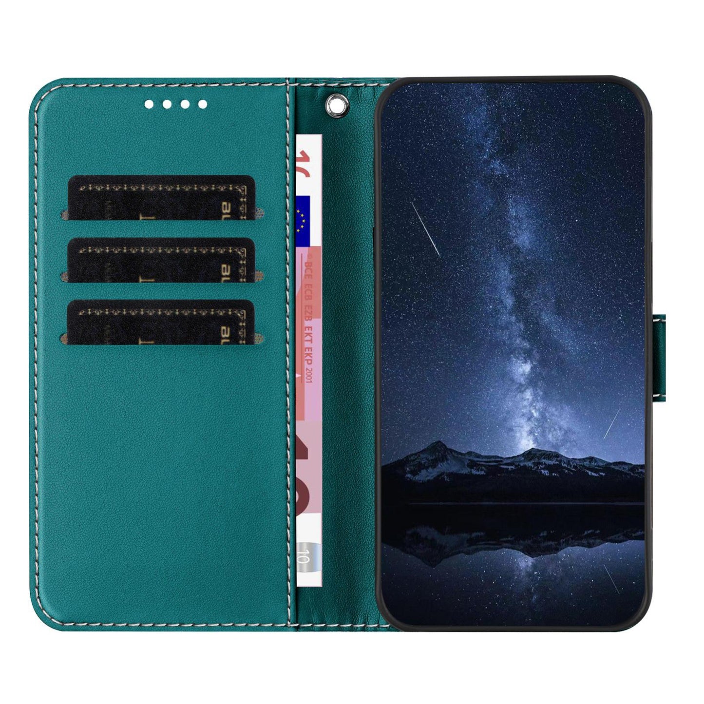 For Redmi K90 Pro Max 5G / Poco F8 Ultra Color Block Card Slots Vegan Leather Phone Case(Green)