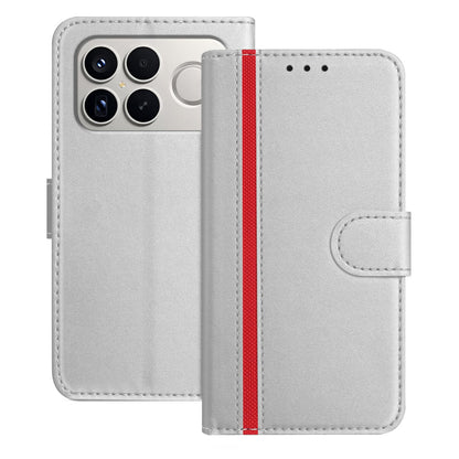 For Redmi K90 Pro Max 5G / Poco F8 Ultra Color Block Card Slots Vegan Leather Phone Case(Silver)