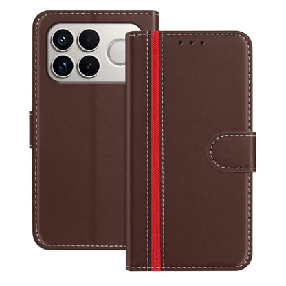 For Redmi K90 Pro Max 5G / Poco F8 Ultra Color Block Card Slots Vegan Leather Phone Case(Brown)