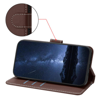 For Redmi K90 Pro Max 5G / Poco F8 Ultra Color Block Card Slots Vegan Leather Phone Case(Brown)