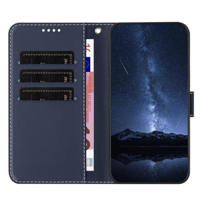 For Redmi K90 Pro Max 5G / Poco F8 Ultra Color Block Card Slots Vegan Leather Phone Case(Blue)