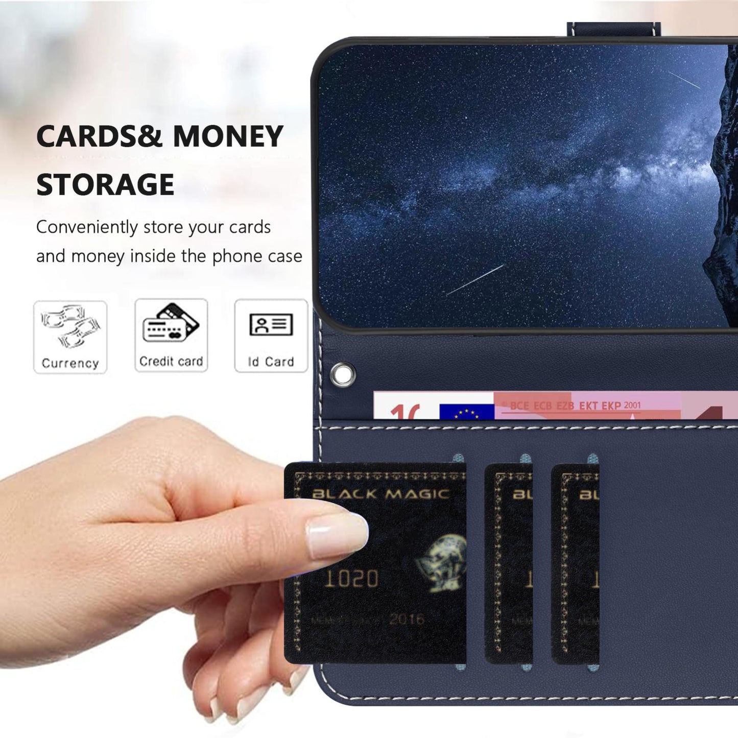 For Redmi K90 Pro Max 5G / Poco F8 Ultra Color Block Card Slots Vegan Leather Phone Case(Blue)