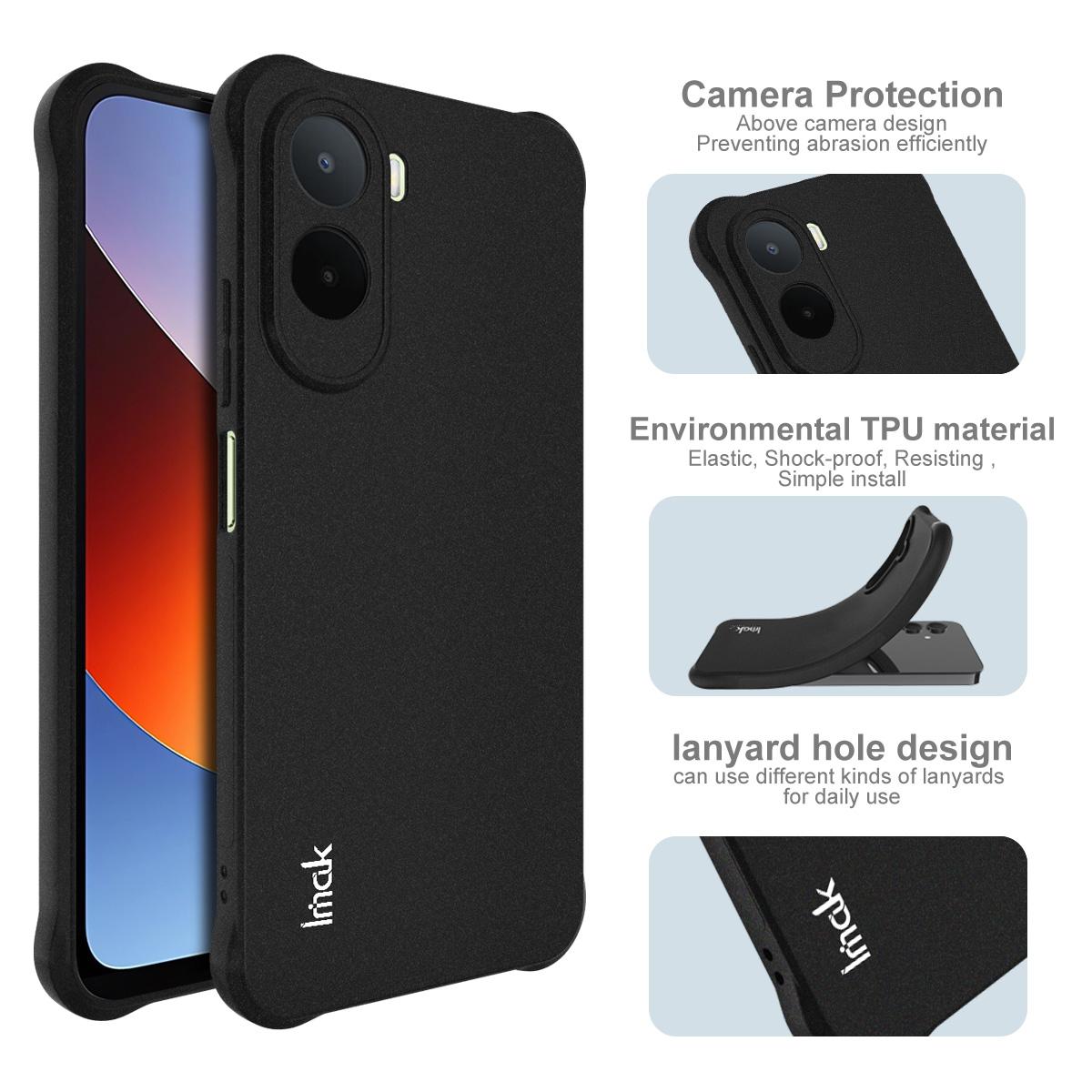 For Redmi A7 Pro 171mm / Poco C85x 5G imak Shockproof Airbag TPU Phone Case - Matte Black - EDA009526002A
