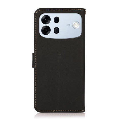 For OPPO A7 Pro Max 5G KHAZNEH Custer Genuine Leather RFID Phone Case(Black)