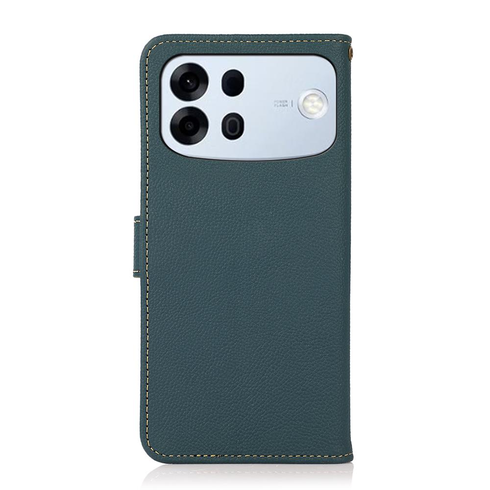 For OPPO A7 Pro Max 5G KHAZNEH Custer Genuine Leather RFID Phone Case(Green)