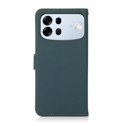 For OPPO A7 Pro Max 5G KHAZNEH Custer Genuine Leather RFID Phone Case(Green)