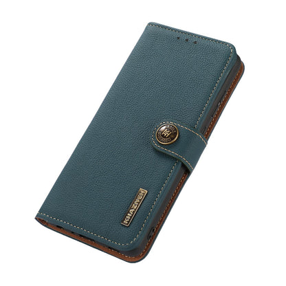For OPPO A7 Pro Max 5G KHAZNEH Custer Genuine Leather RFID Phone Case(Green)