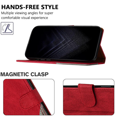 For Redmi K90 ProMax / Poco F8 Ultra 5G Color Matching Buckle Clasp Vegan Leather Phone Case(Red)