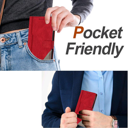 For Redmi K90 ProMax / Poco F8 Ultra 5G Color Matching Buckle Clasp Vegan Leather Phone Case(Red)