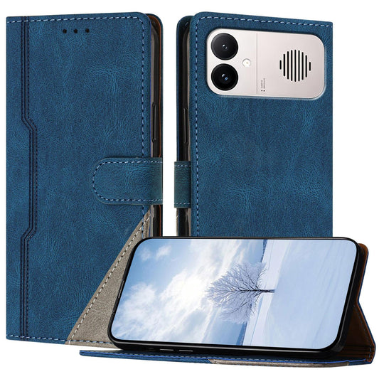For Redmi K90 ProMax / Poco F8 Ultra 5G Color Matching Buckle Clasp Vegan Leather Phone Case(Blue)