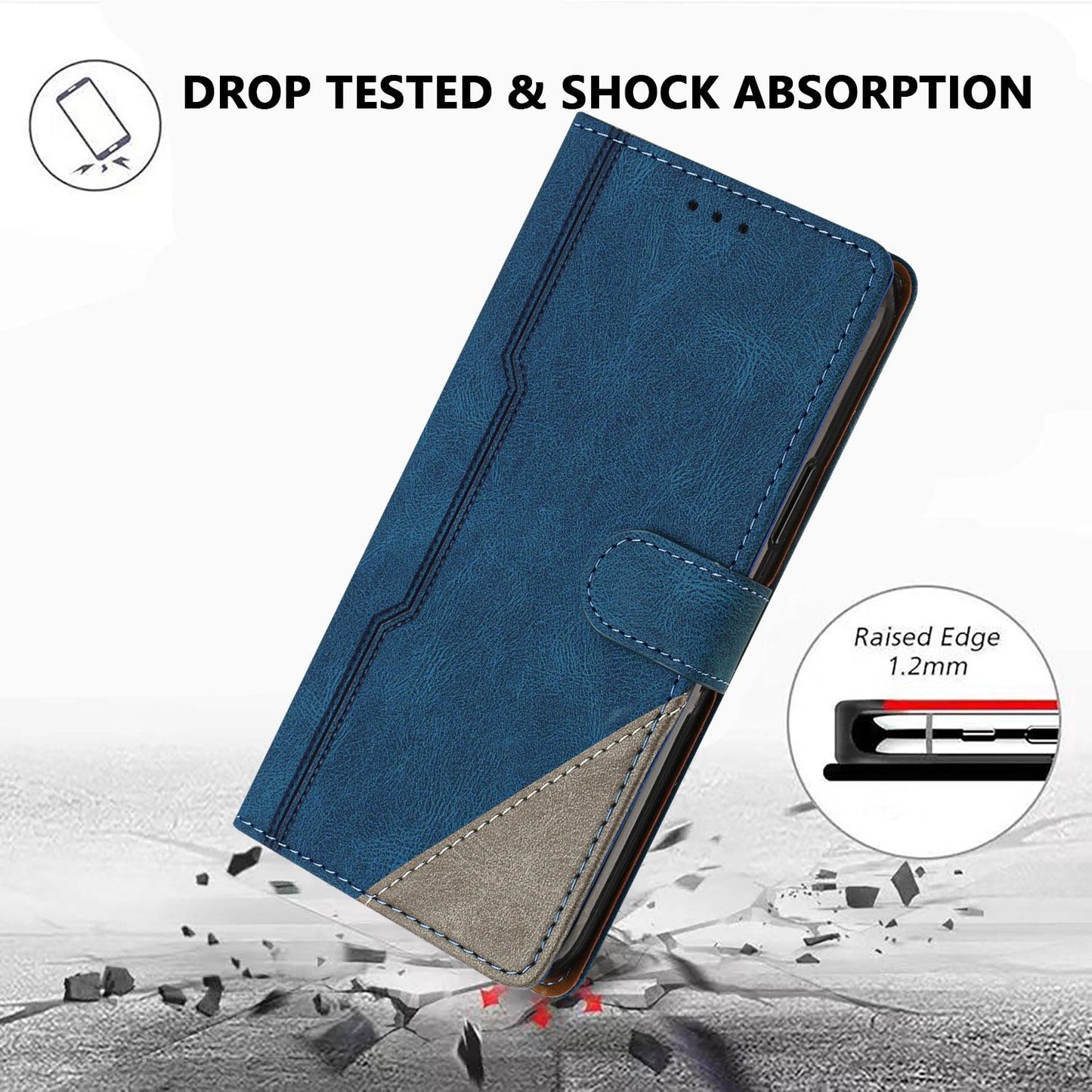 For Redmi K90 ProMax / Poco F8 Ultra 5G Color Matching Buckle Clasp Vegan Leather Phone Case(Blue)