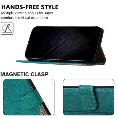 For Redmi K90 ProMax / Poco F8 Ultra 5G Color Matching Buckle Clasp Vegan Leather Phone Case(Green)