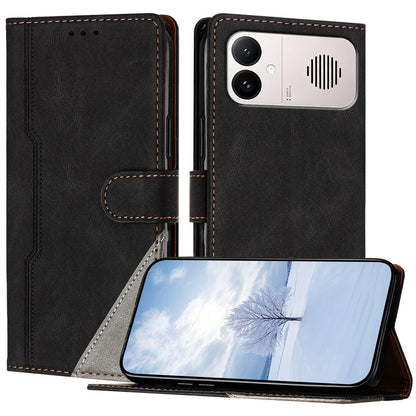 For Redmi K90 ProMax / Poco F8 Ultra 5G Color Matching Buckle Clasp Vegan Leather Phone Case(Black)