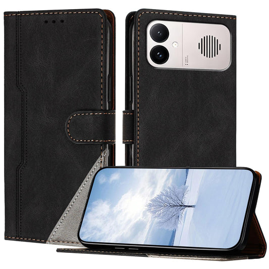 For Redmi K90 ProMax / Poco F8 Ultra 5G Color Matching Buckle Clasp Vegan Leather Phone Case(Black)