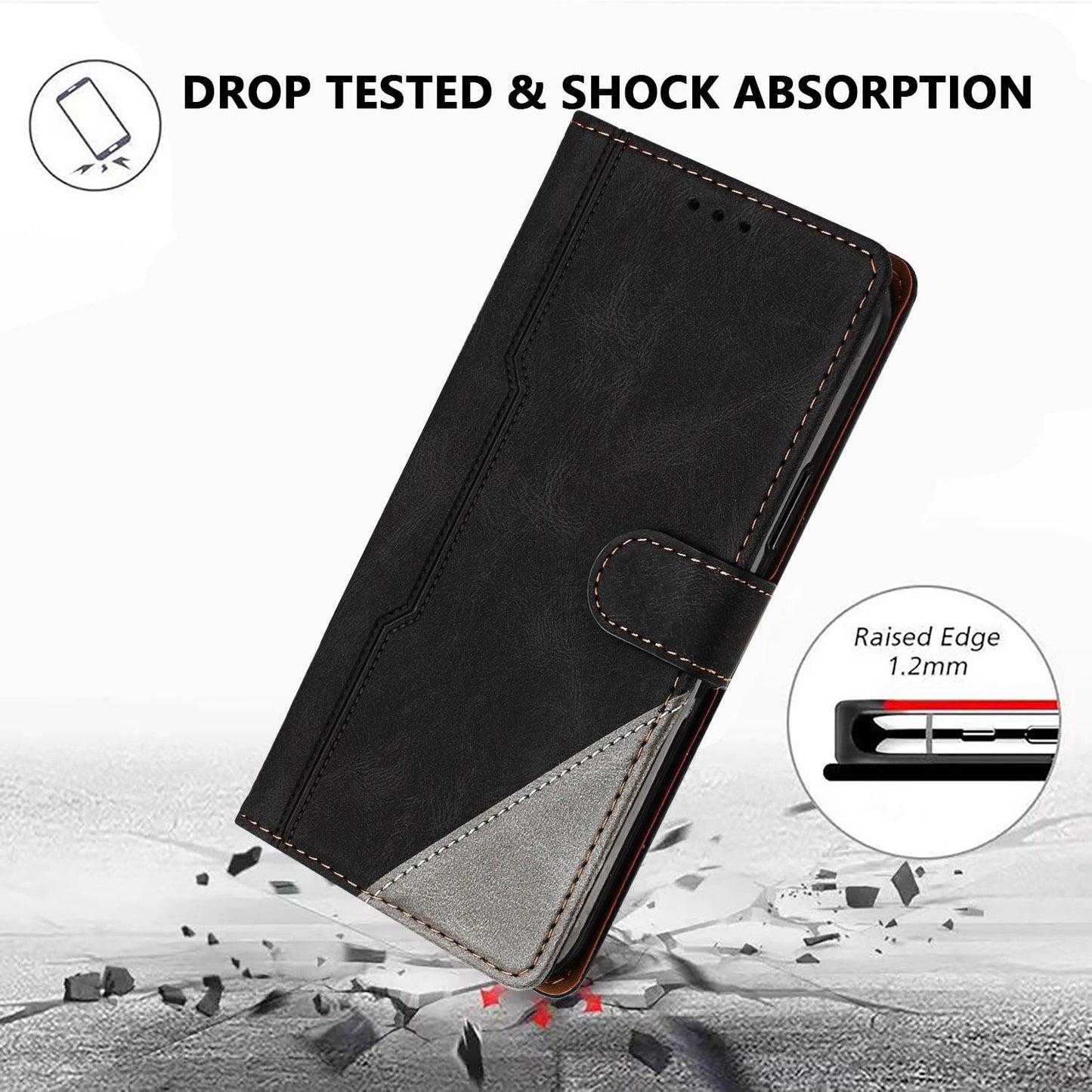For Redmi K90 ProMax / Poco F8 Ultra 5G Color Matching Buckle Clasp Vegan Leather Phone Case(Black)
