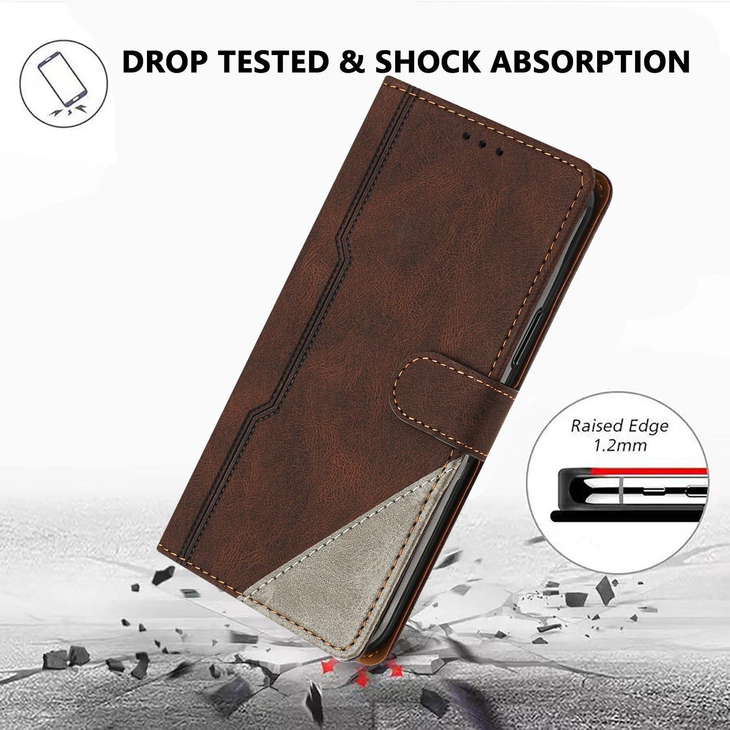 For Redmi K90 ProMax / Poco F8 Ultra 5G Color Matching Buckle Clasp Vegan Leather Phone Case(Brown)