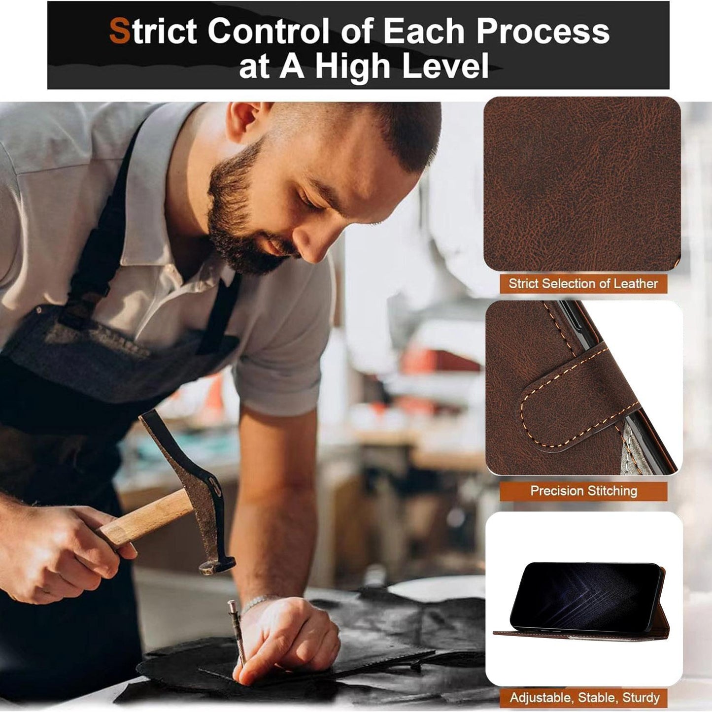For Redmi K90 ProMax / Poco F8 Ultra 5G Color Matching Buckle Clasp Vegan Leather Phone Case(Brown)