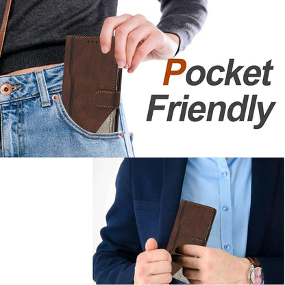 For Redmi K90 ProMax / Poco F8 Ultra 5G Color Matching Buckle Clasp Vegan Leather Phone Case(Brown)