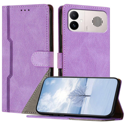 For Redmi K90 ProMax / Poco F8 Ultra 5G Color Matching Buckle Clasp Vegan Leather Phone Case(Purple)