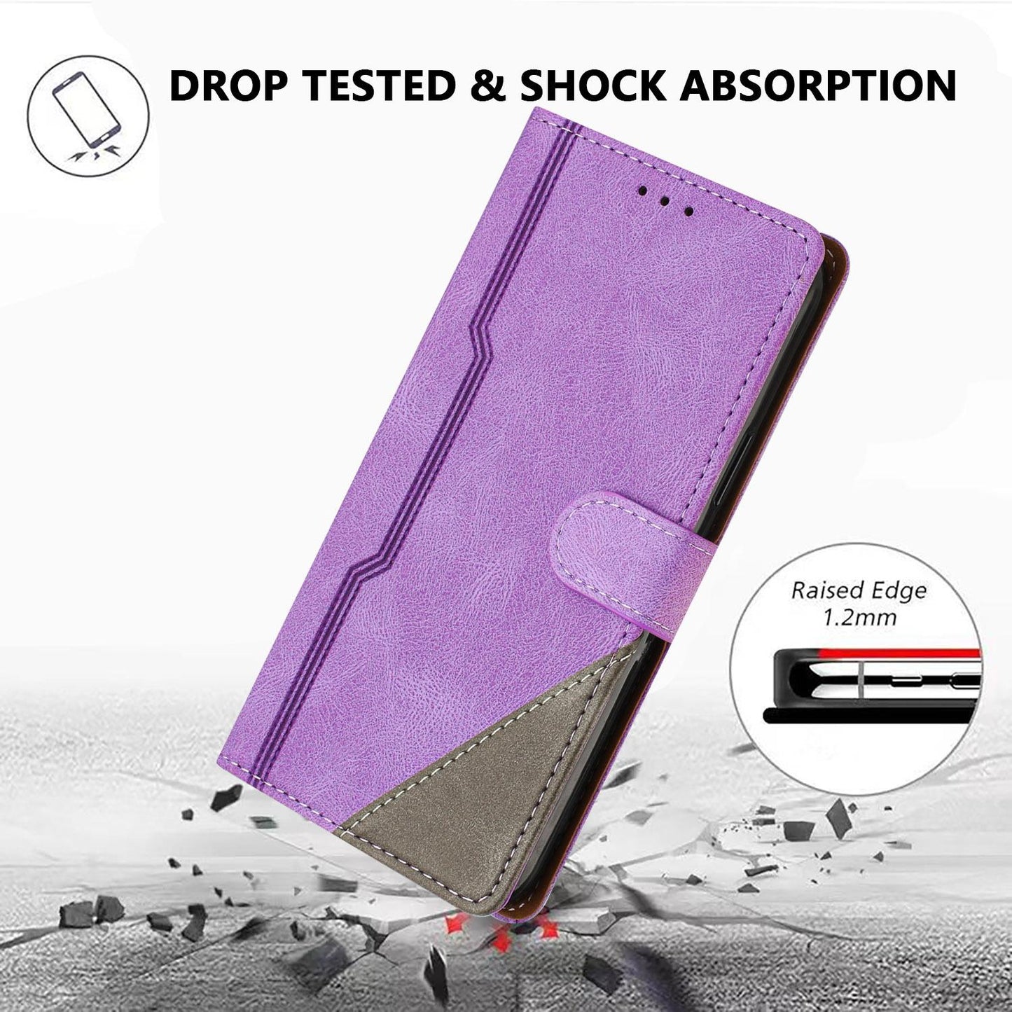 For Redmi K90 ProMax / Poco F8 Ultra 5G Color Matching Buckle Clasp Vegan Leather Phone Case(Purple)
