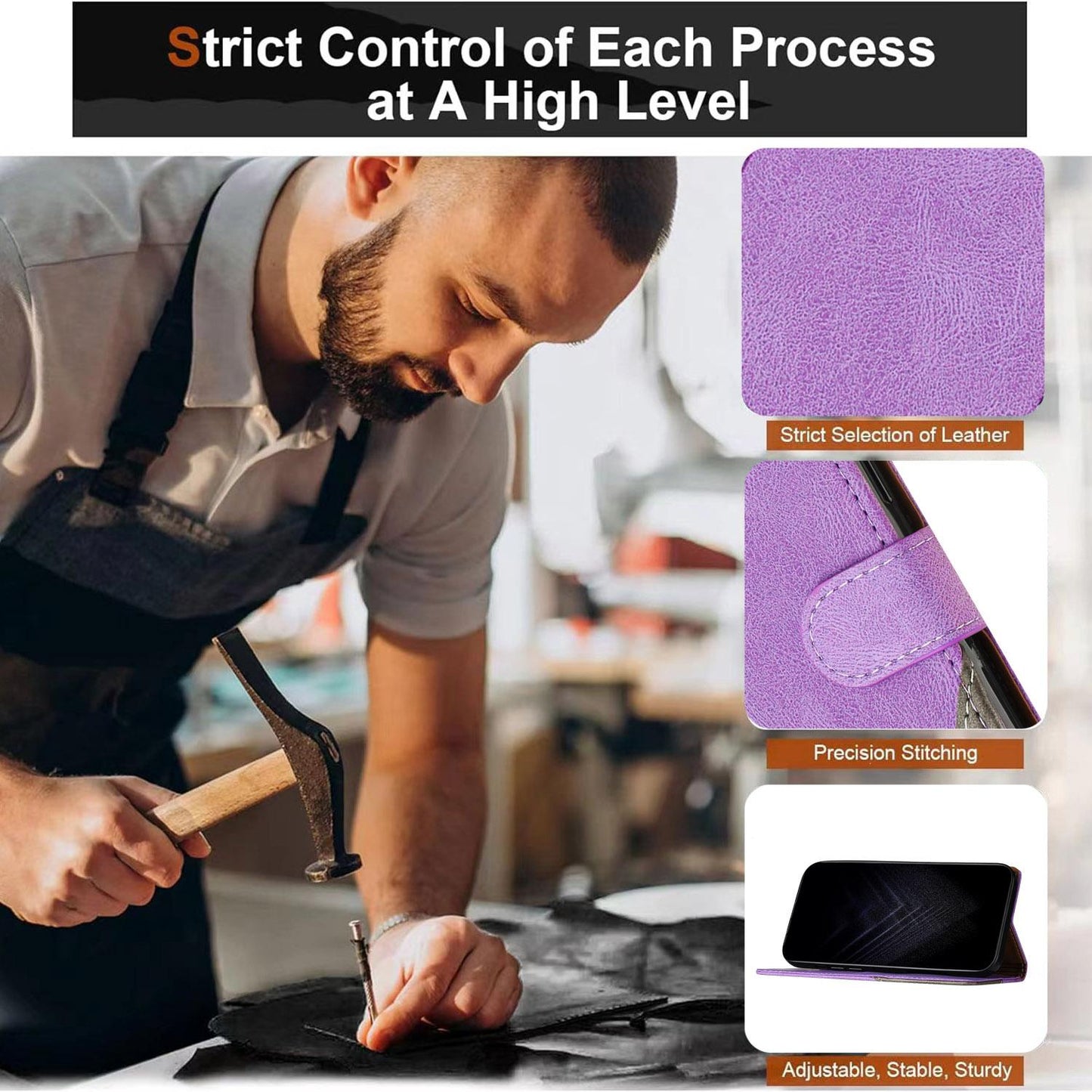 For Redmi K90 ProMax / Poco F8 Ultra 5G Color Matching Buckle Clasp Vegan Leather Phone Case(Purple)