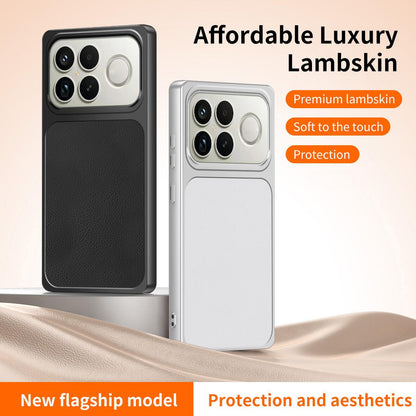 For Redmi K90 Pro Max / Poco F8 Ultra WANLONFENG Lambskin Texture PC TPU Phone Case with 2pcs Screen Films(Black)